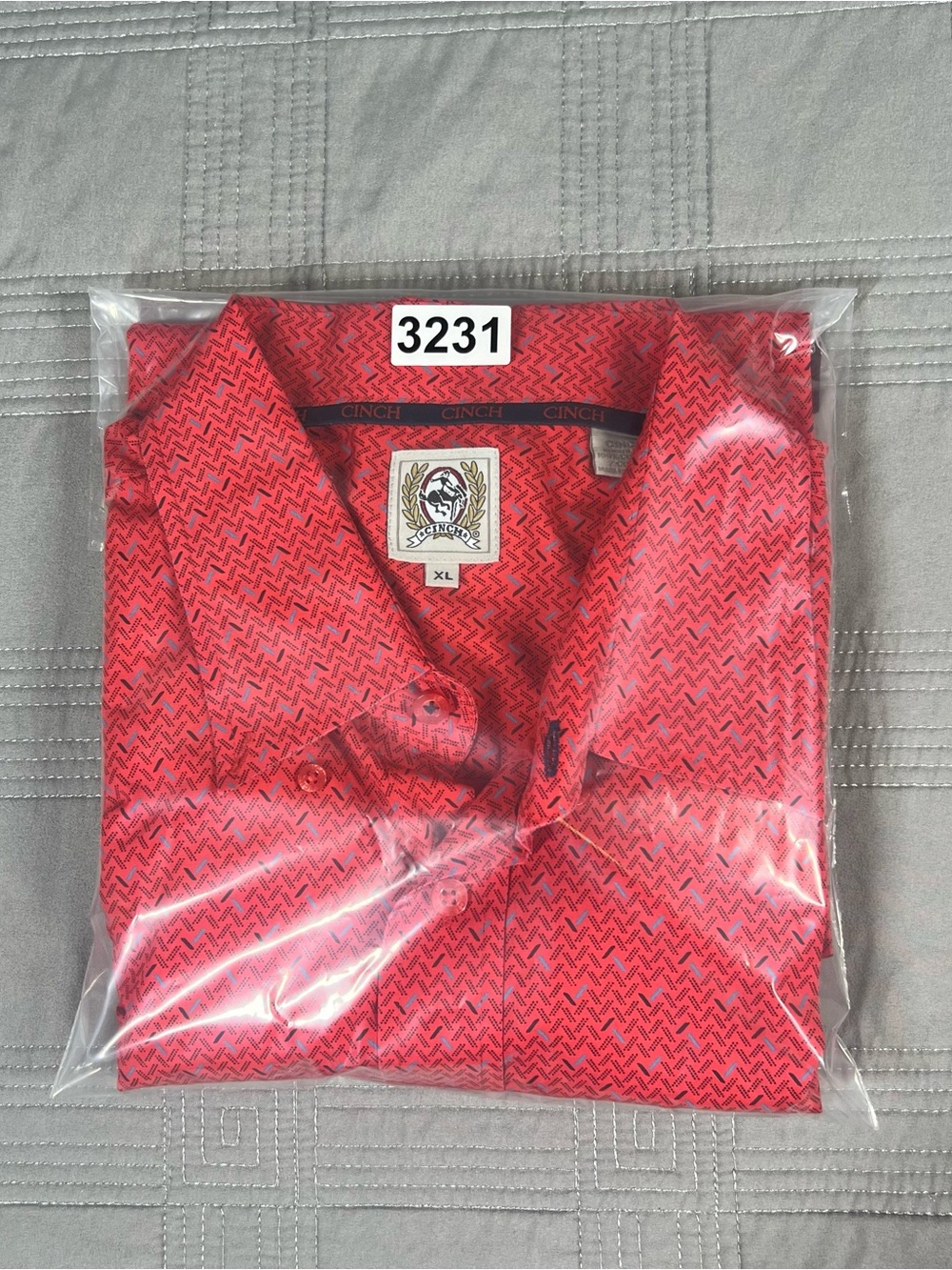 Cinch Shirt Mens Size XL Red Print Button Up Short Sleeve Cowboy Western Rodeo - Picture 10 of 10